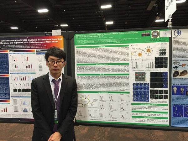 Mr Liang Chao presents his award-winning paper at the International Chinese Musculoskeletal Research Society – Orthopaedic Research Society membership meeting