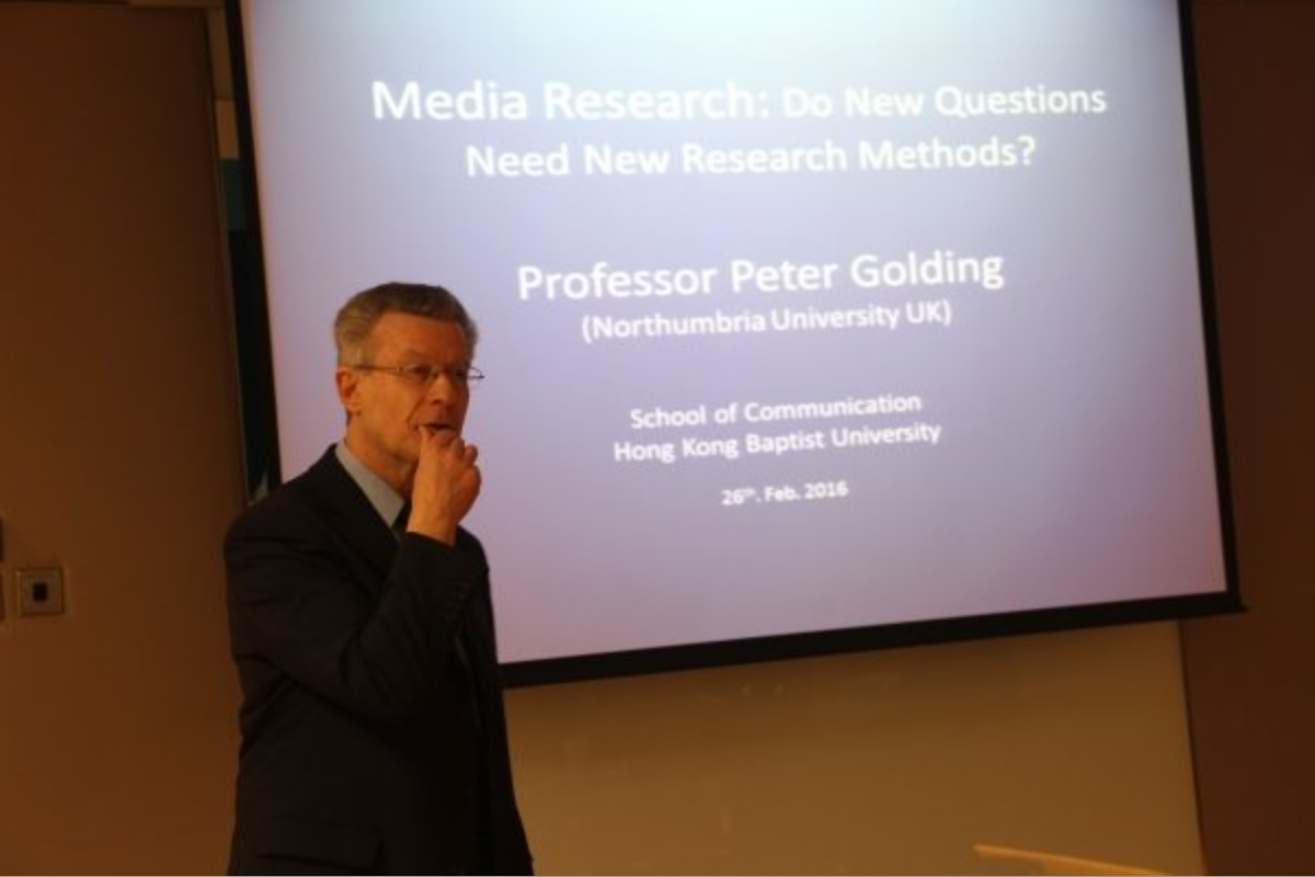 Professor Peter Golding shares with HKBU’s faculty and students his experience on research and research assessment