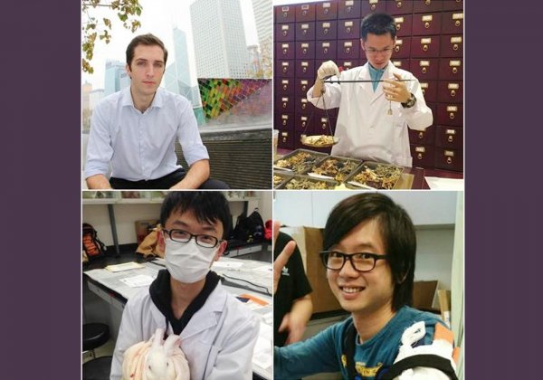 (Clockwise from top left) Robert Parcus, George Chow, Declan Kan, and Tim Wong gain international prize for design of blockchain-based mobile health care system