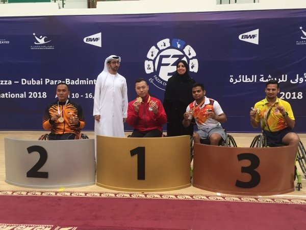 Daniel Chan claims two medals in the Dubai Para-Badminton International 2018