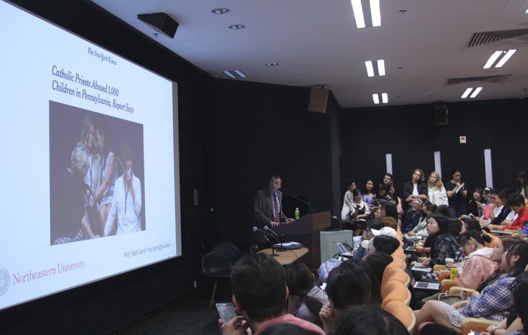 Professor Matt Carroll, one of the eight winners, shares his experiences with students and the faculty.