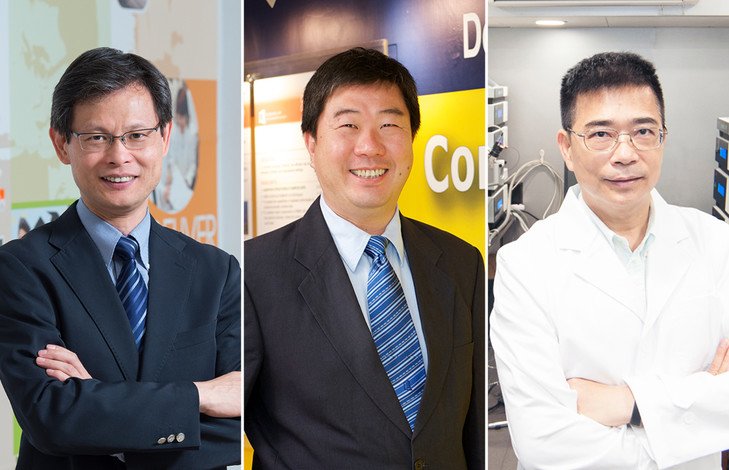(From left) Professor Liu Jiming, Professor Yuen Pong-chi and Professor Cai Zongwei