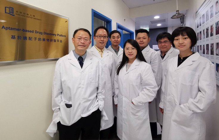 Professor Zhang Ge (1st from left), Associate Director of HKBU's Law Sau Fai Institute for Advancing Translational Medicine in Bone & Joint Diseases, and his research team members