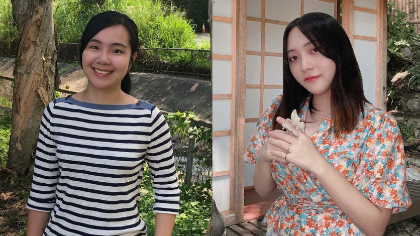 徐炜莹同学（左）为「滙丰海外奖学金计划」得奖者。苏朗晴同学（右）获颁「滙丰粤港澳大湾区（香港）奖学金」。