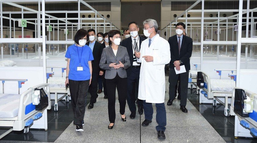 Mrs Carrie Lam, Chief Executive of HKSAR visited the Kai Tak Holding Centre 