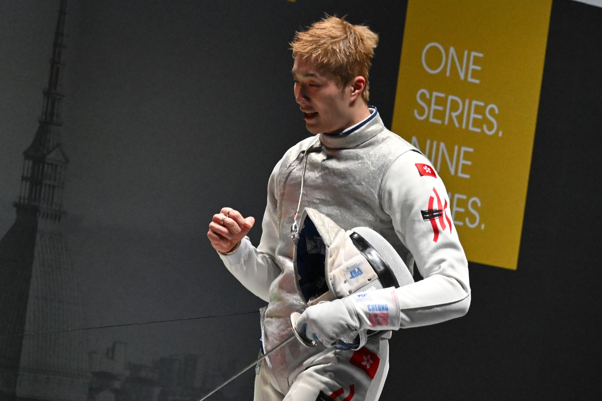 Cheung Ka-long secures a gold medal at the Turin Foil Grand Prix Final.