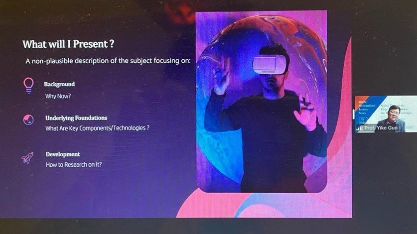 Professor Guo Yike delivers a virtual distinguished lecture that unravels some of the hype surrounding the metaverse.