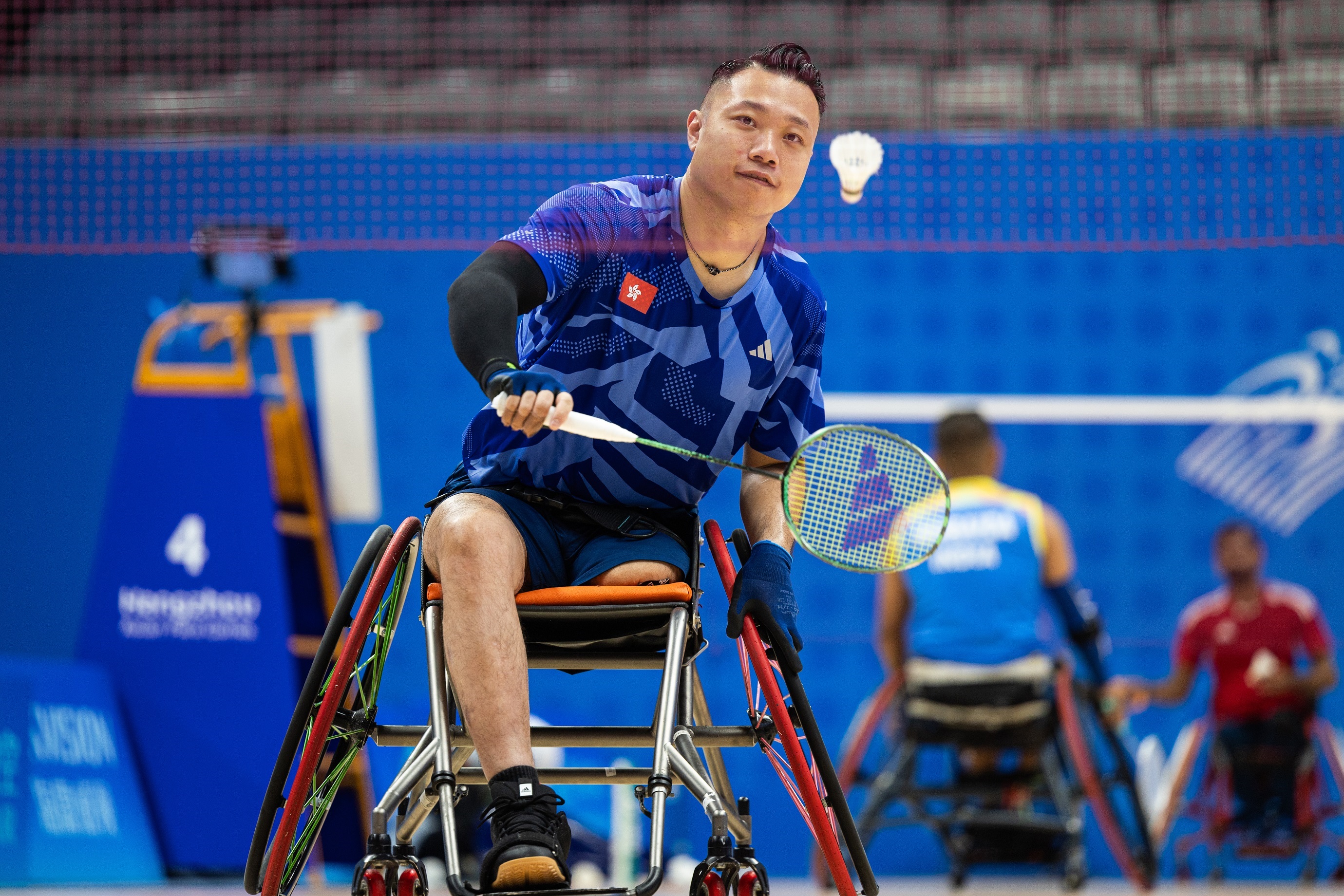 Chan Ho-yuen wins the bronze medal in the Men’s Singles WH2 Badminton event at the Asian Para Games. (Photo source: China Hong Kong Paralympic Committee)