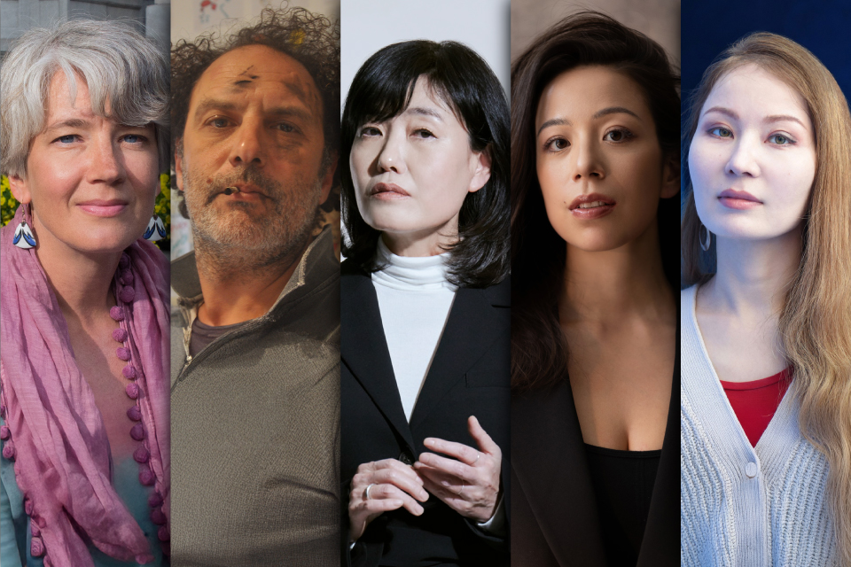 The five 2025 IWW Writers-in-Residence: (from left) Ms Krystyna Dąbrowska, Polish poet and translator; Mr Iosi Havilio, Argentinian novelist and visual artist; Ms Insuk Kim, South Korean novelist; Ms Aube Rey Lescure, American novelist; and Ms Aigerim Tazhi, Kazakh poet, participate in the Literary Festival.