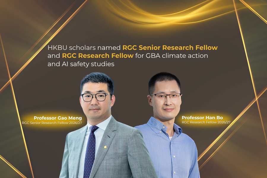 Two HKBU scholars named RGC Senior Research Fellow and Research Fellow, pioneering GBA climate action and AI safety with over HK$14 million in funding